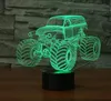 Lampada da tavolo 3D per scavatori di tombe di grandi dimensioni Monster Truck 7 luci notturne a colori variabili # R45