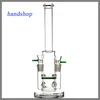 Glass Bong - Double Jointed water pipe 14.5mm joint size both with 14 screen bowl clear honeycomb perc smoking pipe