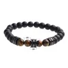 Bracelet en Agate noire mate pour hommes, mode haut de gamme, perles breloque matures de haute qualité