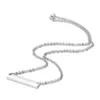 6st / parti rostfritt stål blank bar hängande halsband mode smycken