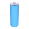 20 ounce Stainless Steel Straight Cup 14 Colors Tall Skinny Tumbler 20oz Vacuum Insulation Water Mug with Lid Straw 12pcs OOA5718