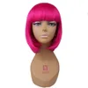 Parrucca Bob Cosplay Parrucche corte per donna Capelli sintetici con frangia Rosa oro biondo 12 colori disponibili