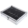 Scatole per orologi Custodie per espositori da polso Contenitore in alluminio 12 griglie Custodia per organizer per gioielli Quality1245S