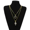 Chiave egiziana Ankh Key of Life Bling Rhinestone Croce Ciondo