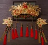 中国の赤いドレス衣装ヘッドドレスの装飾品結婚式のアクセサリー