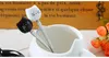 Cucchiaio per mescolare gatto in ceramica bianco nero cartone animato Cucchiaio per tè e caffè in acciaio inossidabile Stoviglie W9274