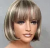 Bob Classy Sofistikerad ask Brun Blond mix Chin WIG WADE 18-22