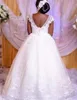 Plus Size Cap Manga Vestidos De Casamento Sul Africano Sheer Neck Lace Apliques De Noiva Vestidos de Tule Até O Chão Vestidos de Casamento