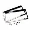 Stainless Steel License Plate Frame Tag Cover Holder For Auto Truck Vehicles Only For American Canada Car 2pcs/set