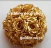Altın çiçek topu öpüşme topu düğün parti dekorasyon asılı topu altın renk ipek GÜL çiçek FB022