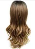 Cheveux longs bouclés brun clair résistant à la chaleur synthétique Cos femmes perruques de cheveux