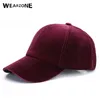 Wearzone Women Baseball Samtkappe weiche Mode Hüte für Männer Hip Hop Feste Farbe Vintage warme Herren Baseball -Kappen Frühlingshut