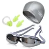 New Women Men Anti Fog UV Protection Surfing Swimming Goggles Professional Swim Glasses with Swim Caps Earplugs Nose Clip Set7215026