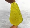 natural Ice of Xiuyan jade Single side carving Ruyi pendant Xiu jade yellow Ruyi agate jade pendant