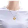 Gold Tone Tai Chi Pendant Necklace Gossip Balance Symbol Yin Yang Split Necklace Chain for Men or Women1680828