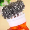 Cleaning Brushes Creative Steel Wire Ball Brush Automatic hydraulic Pot Bowl Dish Brush Tools Kitchen Stainless Steel Cleaning Ball WX9-279