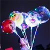 LED balon Cartoon Bobo Night Light Up Balloons Walentynki Wedding Party Transparent Bear Duck Kids Balloon Party Decoration