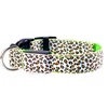 LED Dog Collar Safety Leopard Design Nylon Night Light Necklace For Dog Cat Glowing in the dark Flashing Pet Decor Fluorescent luminous