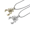 ISINYEE Fashion Punk Scorpion Necklace For Men Women Girls Vintage Gold Silver Animal jewelry Leather Chain Accessories