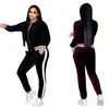 Stor storlek kvinnor sportkläder står krage tracksuiter sexiga kvinnor casual kostym dragkedja pullover med byxa jogging 2pc set