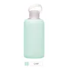 Mode farbenfrohe 500 ml Glaswasserflasche Glas Schönes Geschenk Frauen Wasserflaschen mit schützender Siliziumgehäuse Neuankömmlinge 9287592