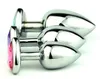 3 Size New Unisex Attractive Heart-shaped Crystal Jewelry Metal Anal Plug Butt Booty Beads Adult BDSM Sex Anus Toy Product 9 Color