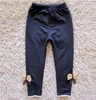 Kids Girls Jeans Bow Pants Cotton Cashmere Warm Elastic Waist Girls Leggings Winter Autumn Children Pants Retail Trousers new3041650