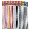 50pcs / parti 10mm 8mm akryl randig fuzzy pärla självhäftande DIY Rhinestone Sticker Blandad färg FedEx Gratis frakt