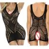 NEW arrivel Sexy Costumes Wearing Exotic Apparel V Neck sexy dress Hollow Out Open Crotch Tight Fishnet Black Dress Ladies Sexy Lingerie