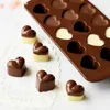 1 pc 15 furos forma de coração moldes de chocolate diy decoração do bolo de silicone geléia de gelo amor presente moldes de chocolate ferramentas de cozimento