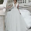 Seksowna sukienka wedding wedding wedding 2018 Stylowa Koronka Bez Rękawów Suknie Ślubne Suknie Ślubne Custom Made Sweep Pociąg Vestido De Novia Suknia ślubna