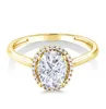 Yellow 9k,14k,18k Gold 1Ct Oval Cut D Color VVS Clarity Forever Brilliant New Design Fashion Moissanite Ring With Certificate