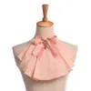 Vintage Women Jabot Neck With Bowknot Pins Punk Victorian Chiffon Ruffle Collar High Quality Fast Shipment