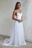 Сексуальные спагетти -ремни пляжные выпускные платья дешевые длинные шифоновые свадебные платья без спинки