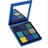 I lager Eyeshadow 9 Color Eyeshadow Palatte med sminkspegel bärbar makeup Highlighter Makeup Palatte Shinny