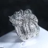 Mens Full Diamond Stones Pierścień zaręczynowy Wysokiej jakości modne klejnoty Crytal Klejnoty ślubne dla kobiet3099