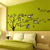 Muursticker Grote 200 * 250 cm / 79 * 99in Zwart 3D DIY Photo Tree PVC Muurstickers / Lijm Familie Muurstickers Muurschildering Kunst Home Decor