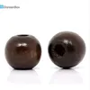 Doreen Box hot- 200 Coffee Dyed Round Wood Spacer Beads 10x9mm (B11035)