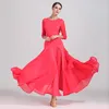 Stage Wear Robe de bal jaune Femme Vêtements de danse Rouge Espagnol Flamenco Viennese Waltz Fringe Tango Foxtrot