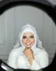 Abiti da sposa musulmani con collo alto nuovo arrivo Plus Size maniche lunghe applique in pizzo Sweep Train abito da sposa abiti da sposa personalizzati
