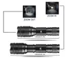 Shustar Powerful LED flashlight XML-T6/L2 8000 Lumens torch 5 lighting modes zoom flashlight Camping light with 18650 battery