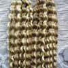 Kinky Curly Keratin Human Fusion Hair Nail I Tip Machine Made Remy Pre Bonded Hair Extension 200g / Strands Färg P18 / 613