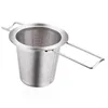 Herbruikbare roestvrijstalen thee zeef-infuser filtermand vouwen thee infuser basket theezeef voor theepot CCA9198 120pcs