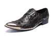 Moda Mężczyźni Metal Toe Buty Biznesowe Drukowanie Slip-on Ofsford Buty Party Sukienka Rozmiar EU38-EU46 Darmowa Wysyłka