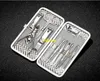 20sets/lot 12 in 1 Stainless Steel Pedicure Manicure Set Gold box Nail Clipper Scissors Tweezer Cutter Clip For Wedding Party gift