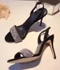 2018 femmes paillettes chaussures de soirée sandales à clous de diamant chaussures de mariage sandales en strass bout ouvert sandales en cristal scintillent talons hauts