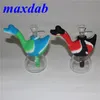 Forma de cisne Pipas de agua de silicona para fumar Percolador de agua irrompible plataforma petrolera Bong Pipa para fumar Plataforma DAB de silicona