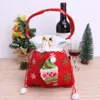 1pc Christmas Santa Claus Snowman Face Gift Bag voor Snoepjes Goodies Kous Filler Met Handgrepen Kerstbomen Decoratie W15