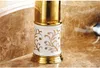 Rubinetto per lavabo in oro rosa Miscelatore monocomando in porcellana con diamanti Accessori per il bagno212p