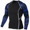 Heren Compressie Lange Mouw T-shirt Run Jogging Sneldrogende Shirts Man Gym Fitness Bodybuilding Sportkleding Strakke Tee Tops Kleren